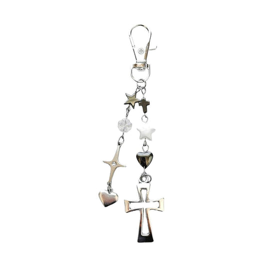 silver cross keychain