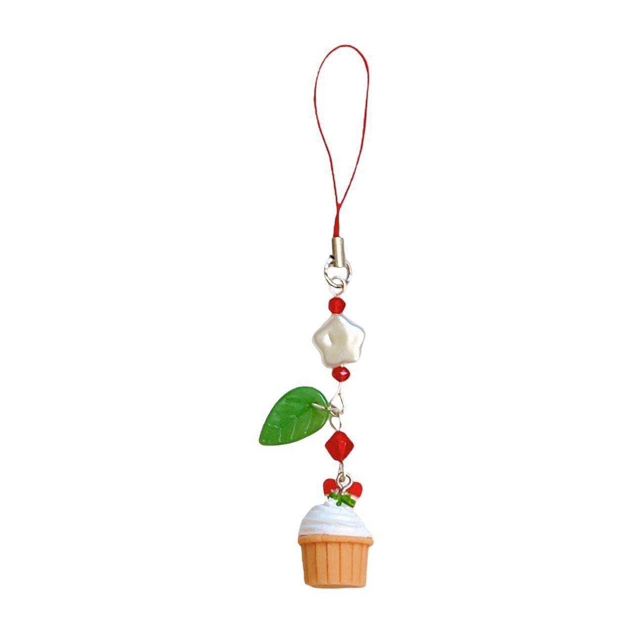 Strawberry Cupcake Phone Charm