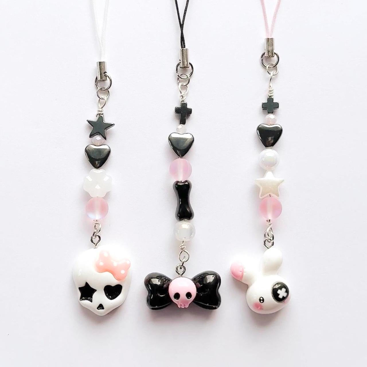 Emo Skull Phone Charm