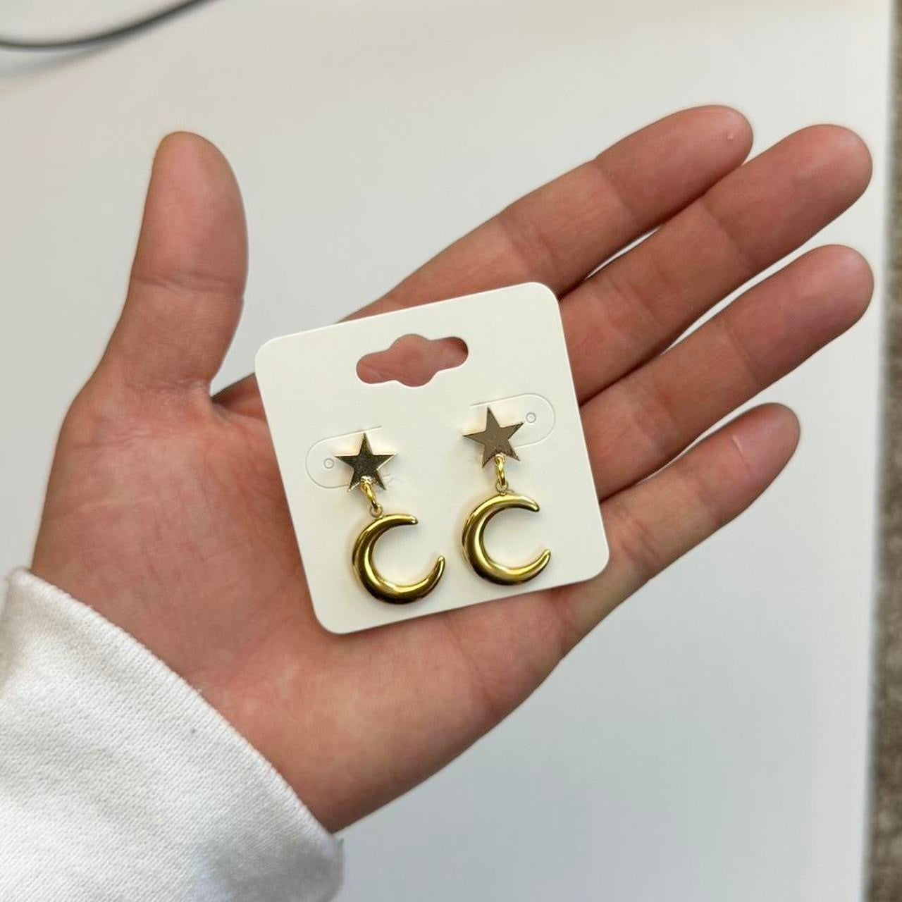 Gold Star & Moon Earrings