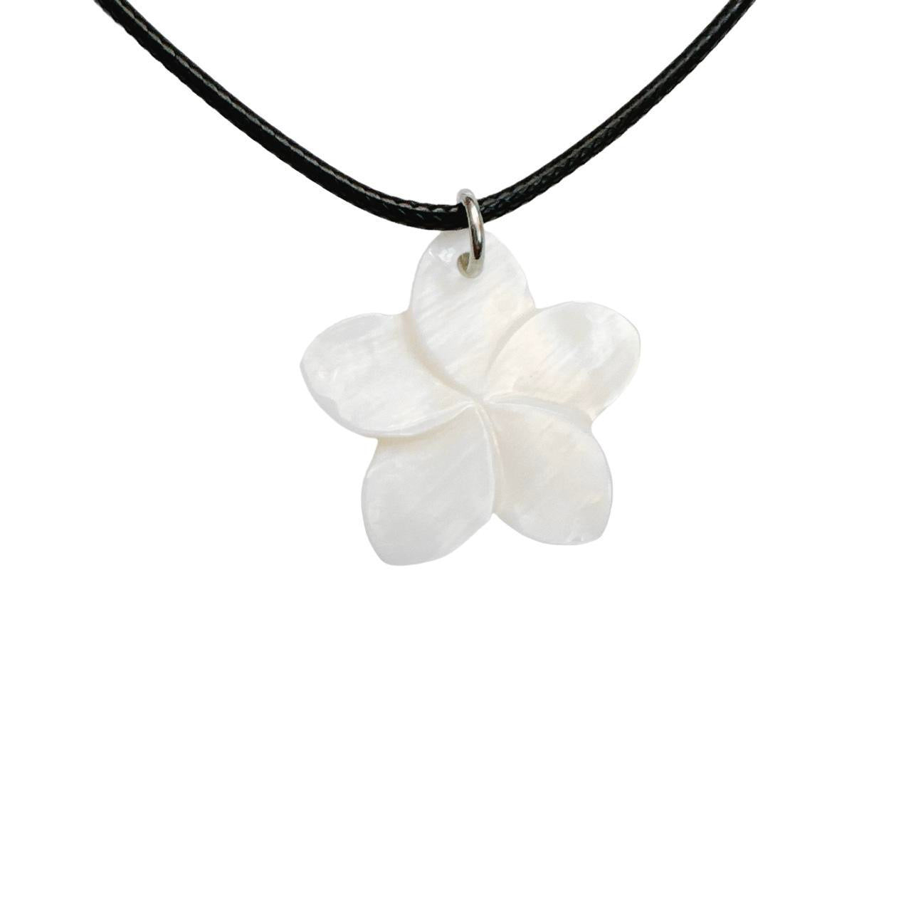 seashell flower cord necklace