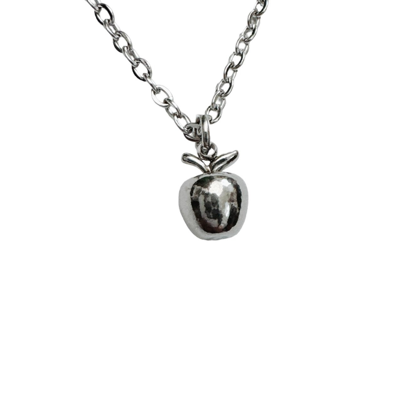 Silver Apple Necklace