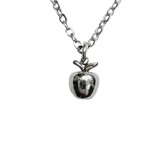 Silver Apple Necklace