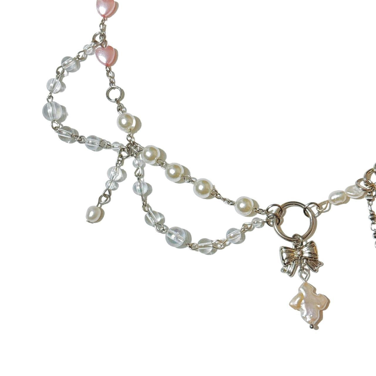 Pearl Cross Asymmetrical Necklace