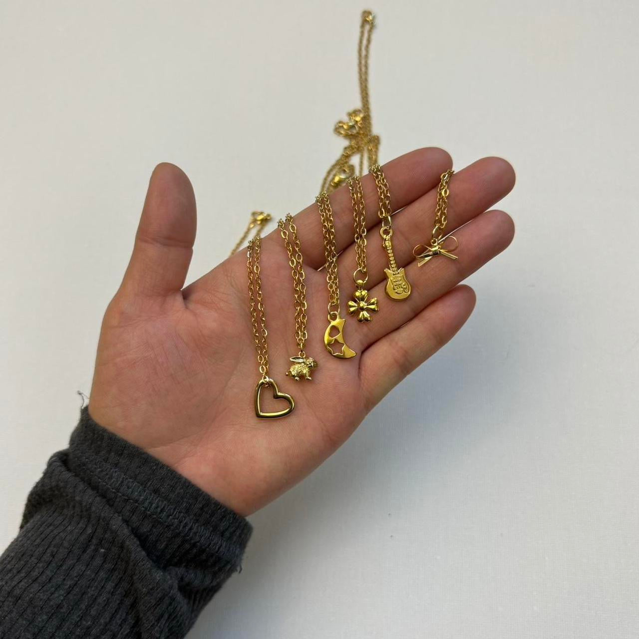 gold guitar necklace