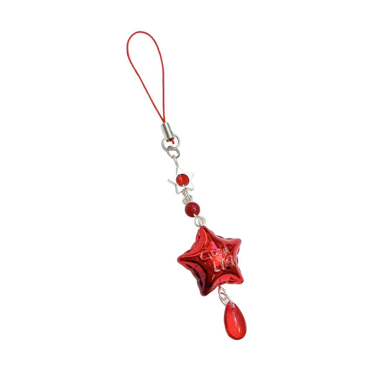 Good Luck Star Phone Charm - Red