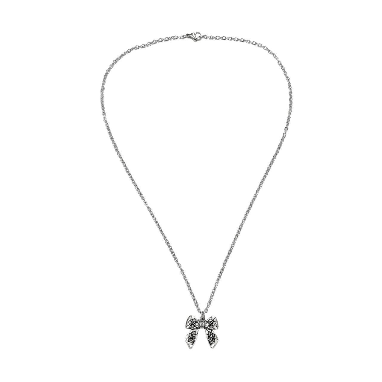 Silver Argyle Bow Necklace