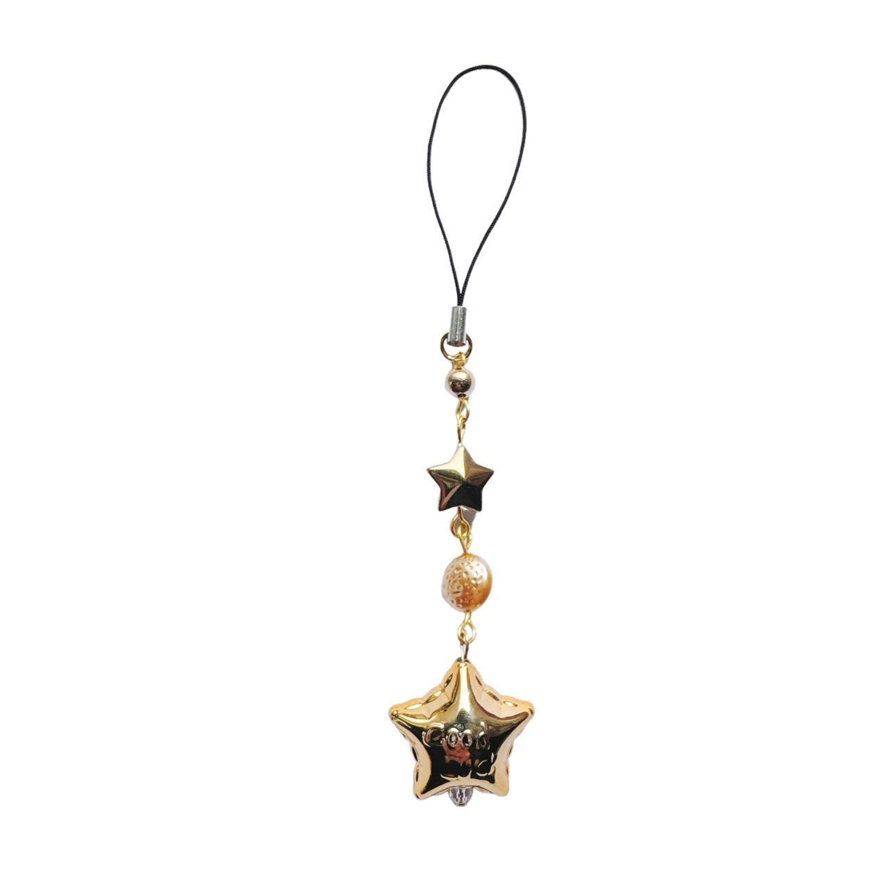 Gold Good Luck Star Phone Charm