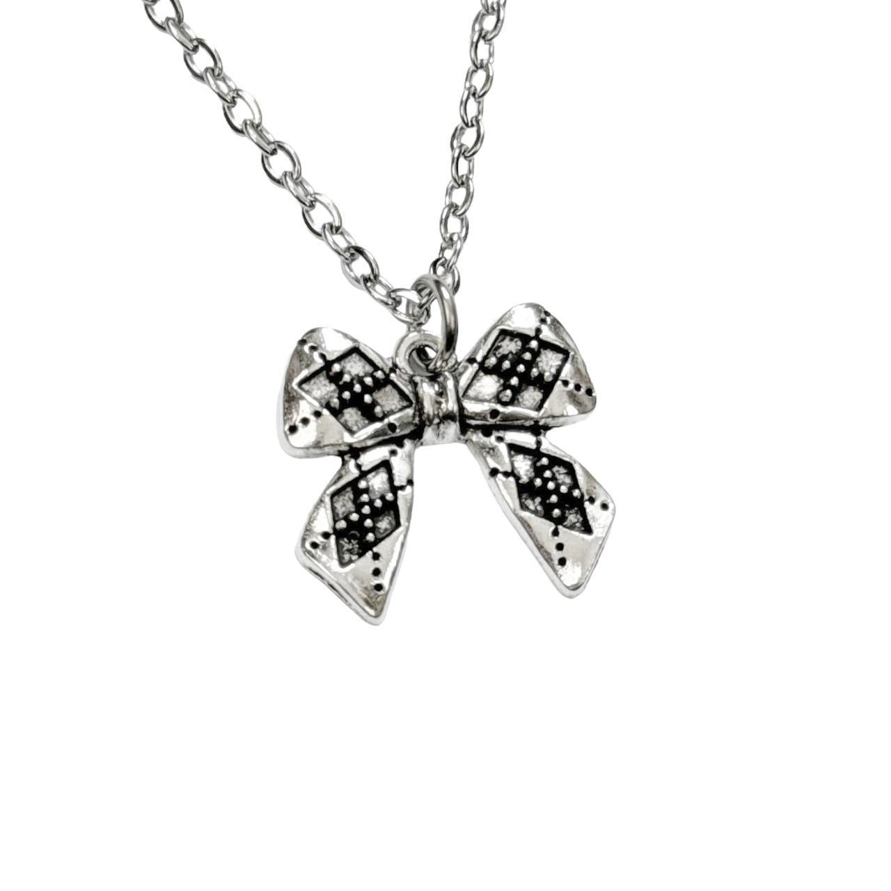 Silver Argyle Bow Necklace