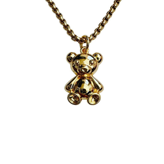 gold teddy bear necklace