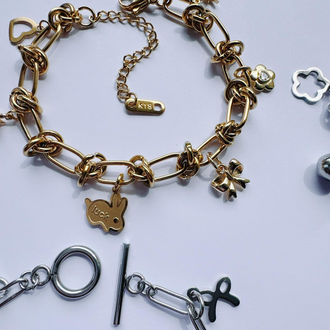 Gold Chainmail Charm Bracelet