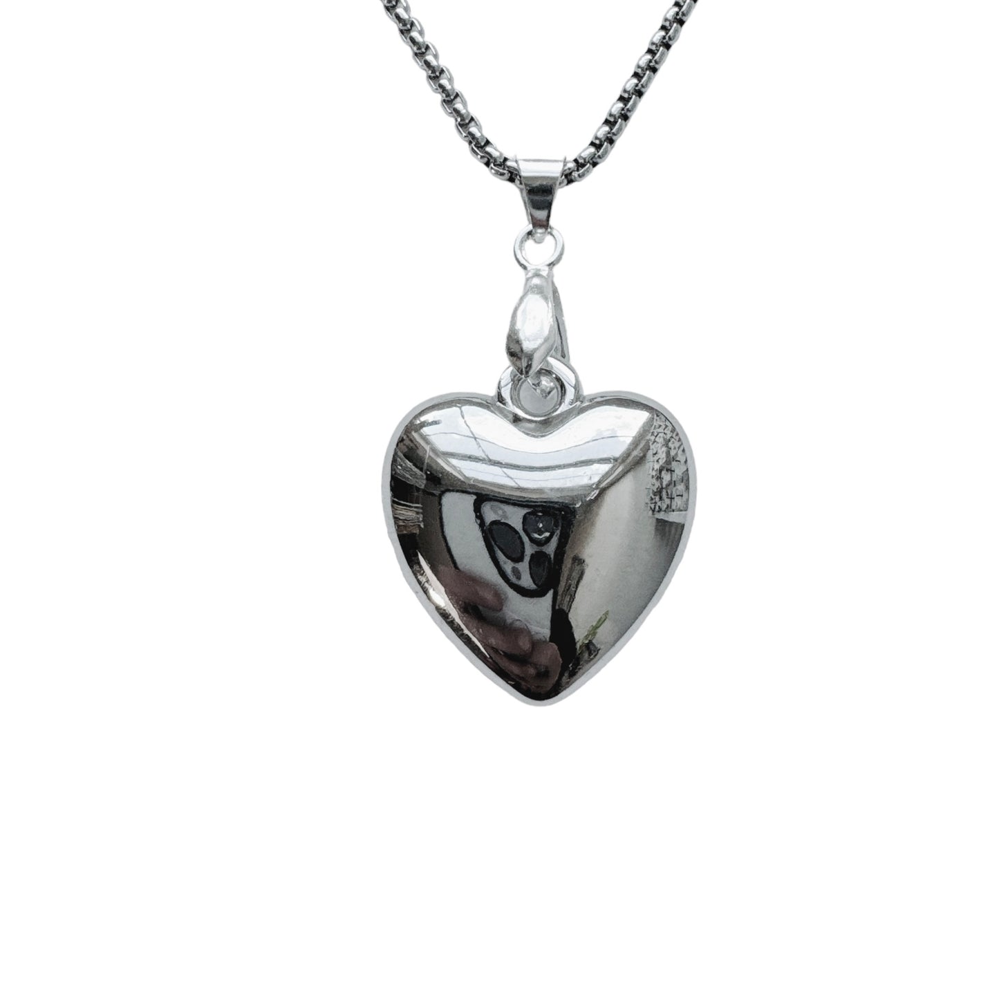 Silver Large Heart Necklace