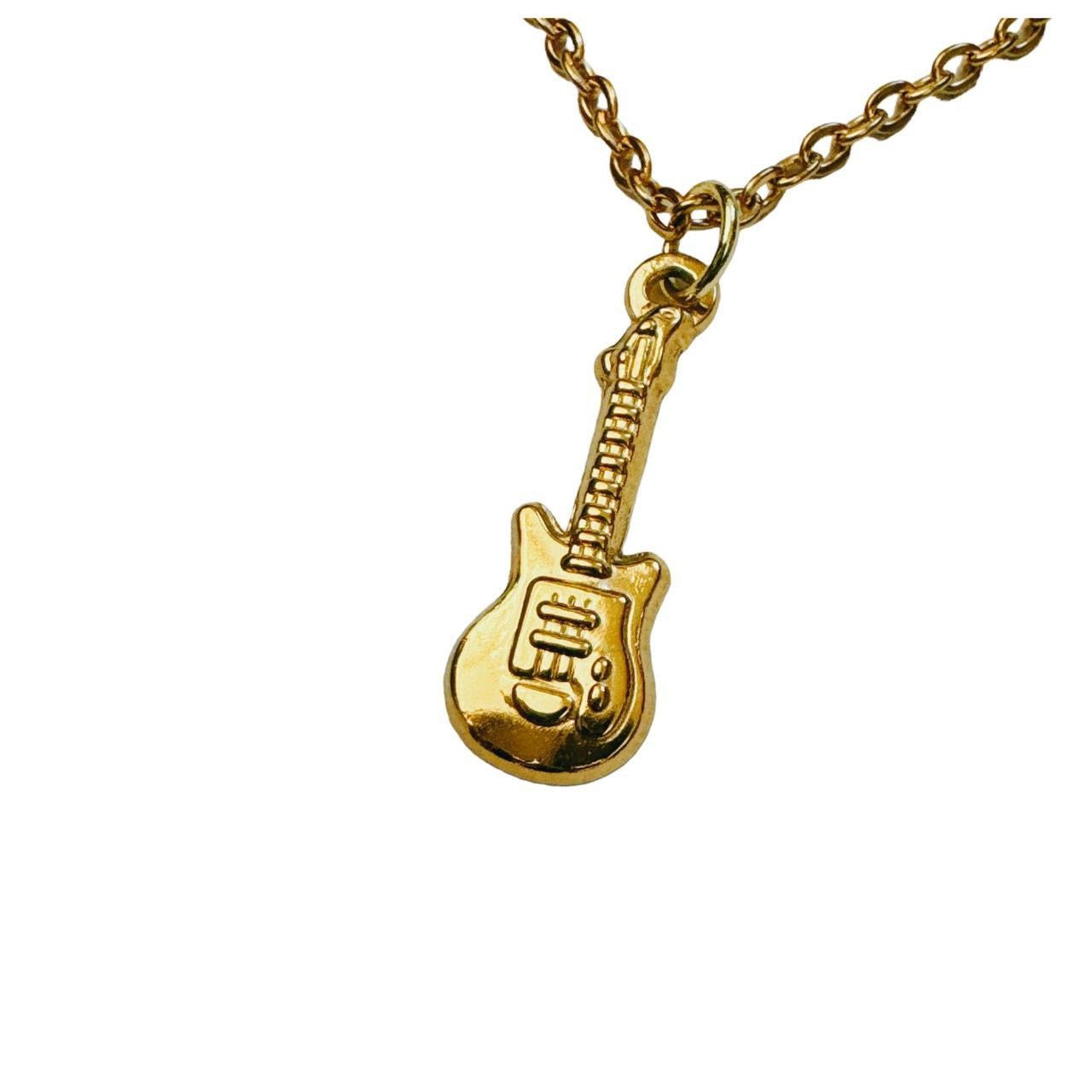 gold guitar necklace