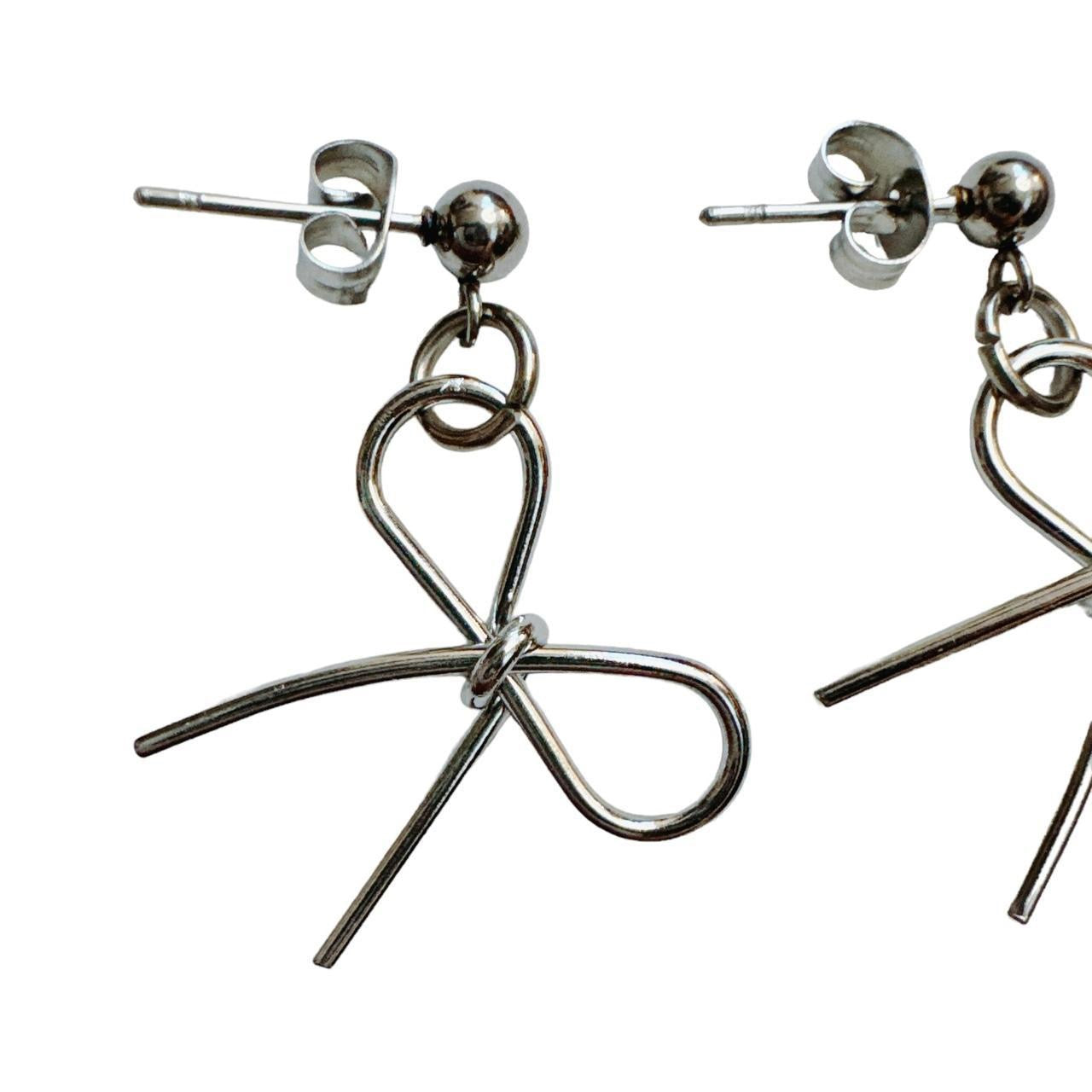 Silver Bow Earrings