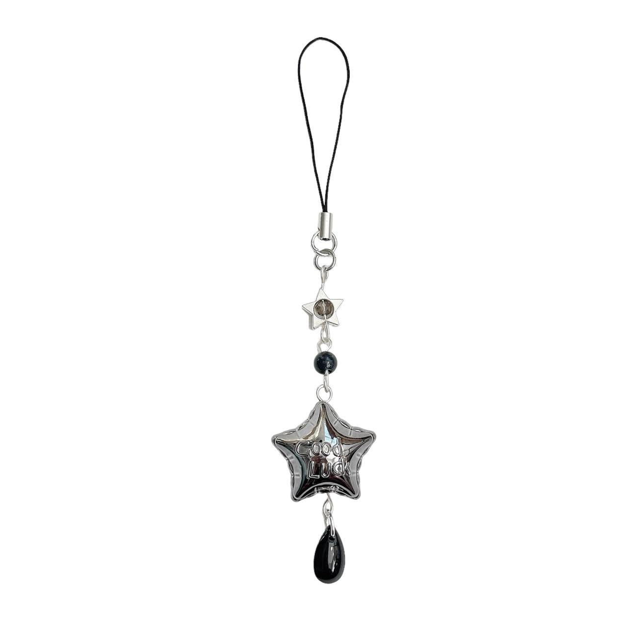 Good Luck Star Phone Charm - Black