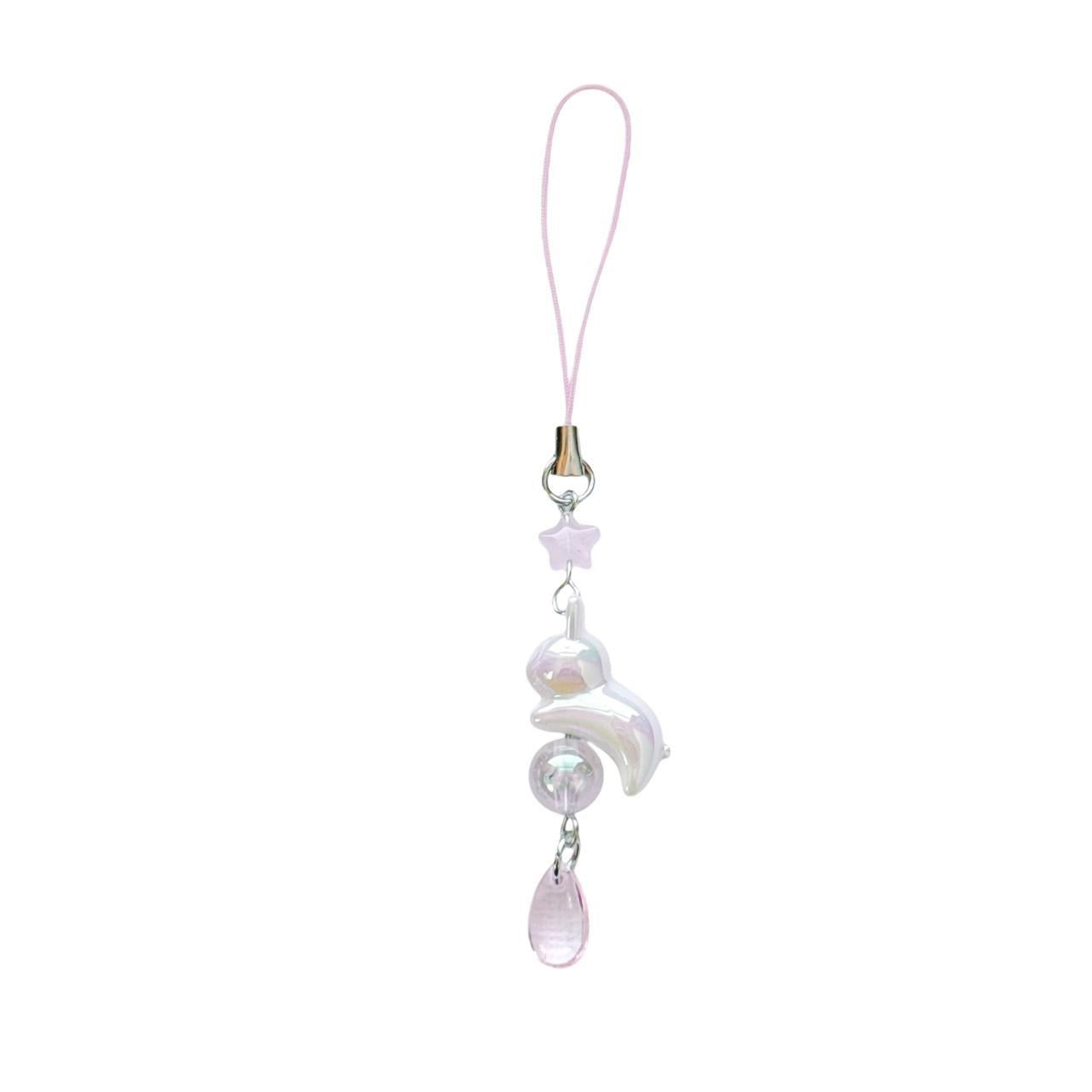 celestial bunny charm - white & pink