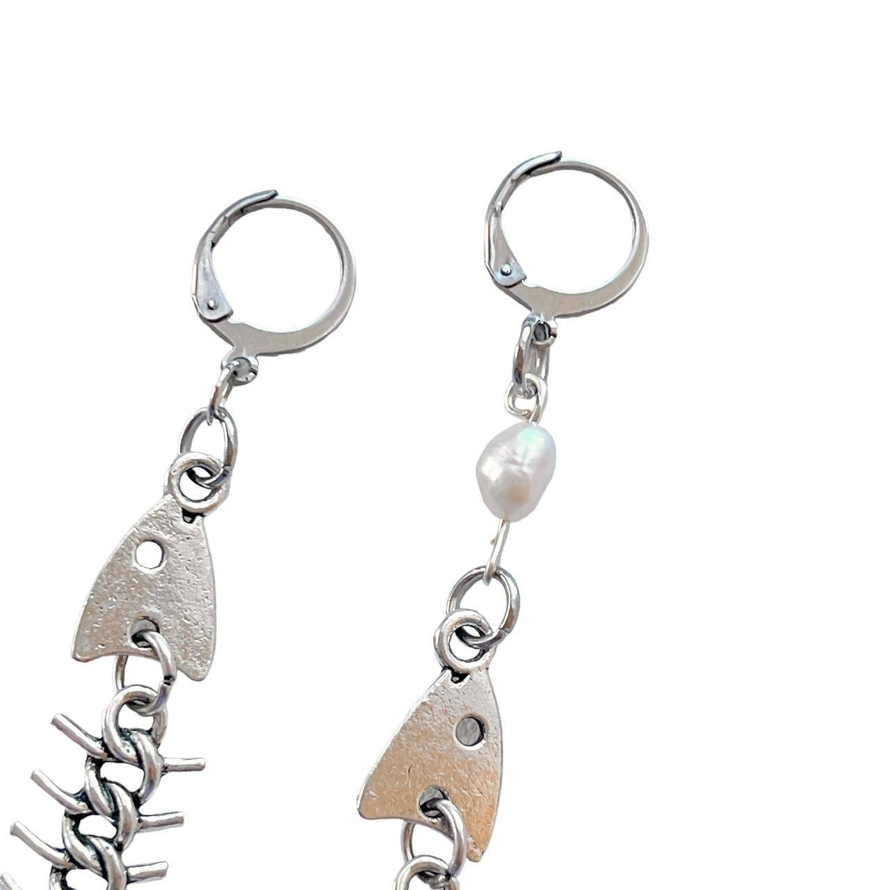 Skeleton Fish Earrings