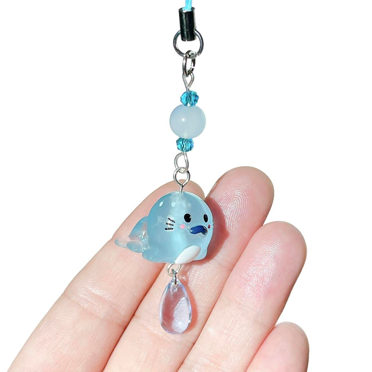 Blue Sea Lion Phone Charm