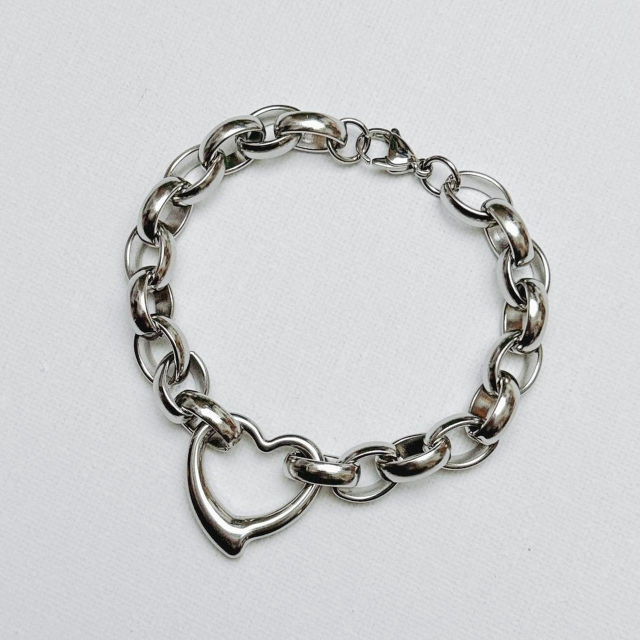 Silver Chain Heart Bracelet