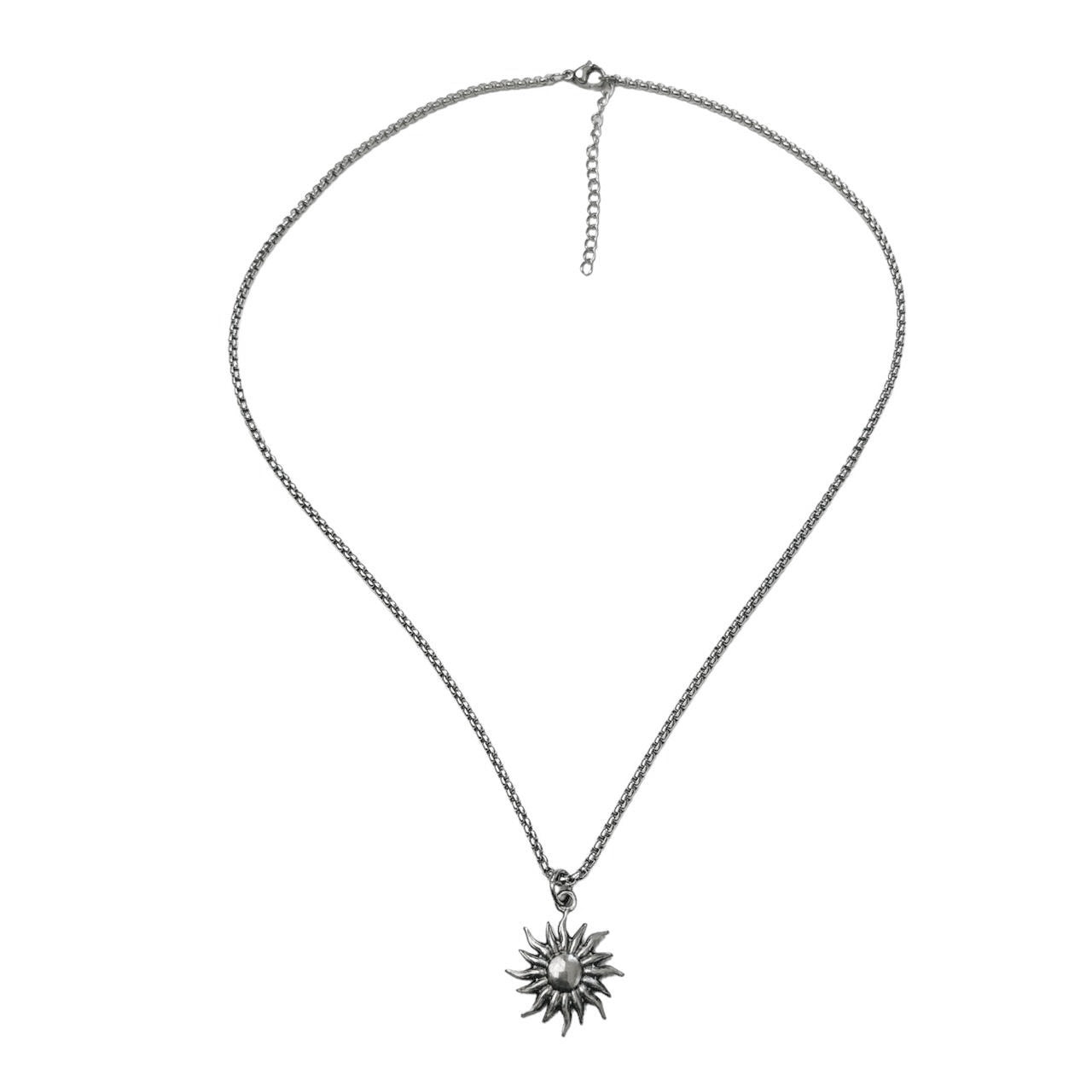 silver sun necklace