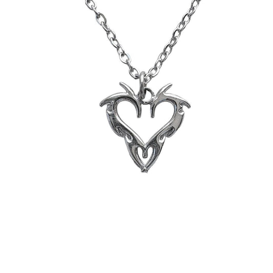 Silver Tribal Heart Necklace