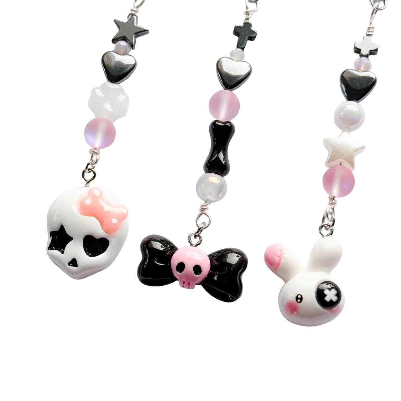 Skull Bow Phone Charm