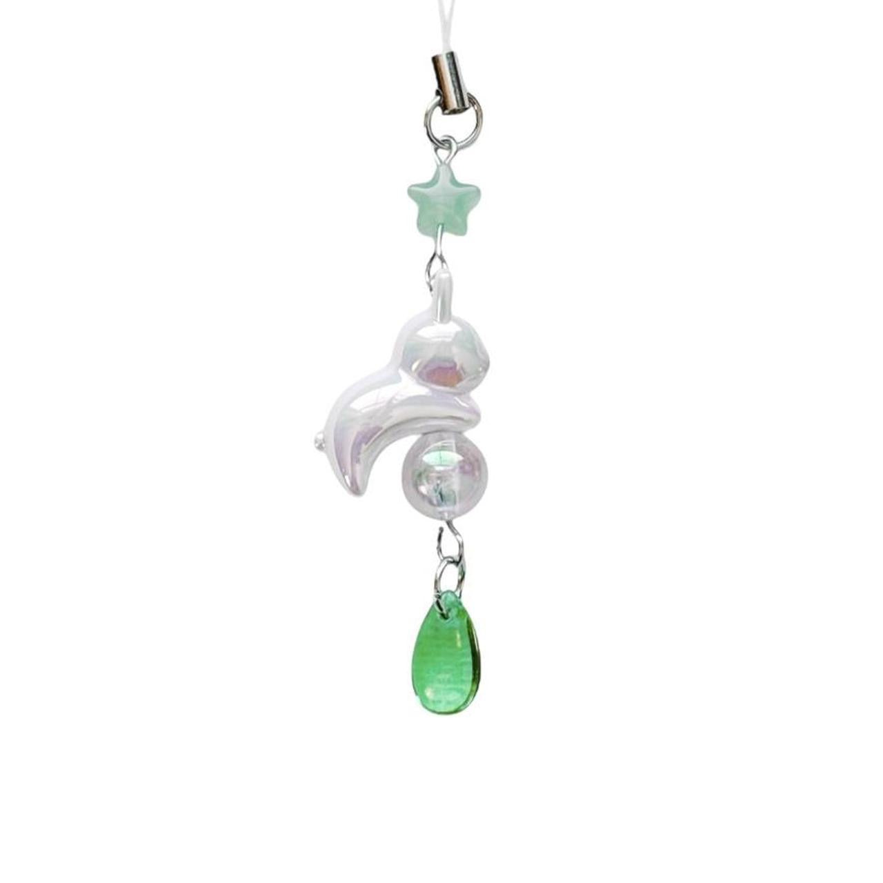 celestial bunny charm - white & green