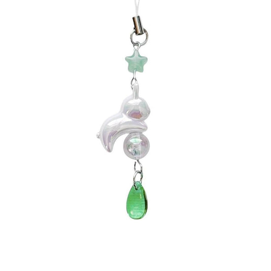 celestial bunny charm - white & green