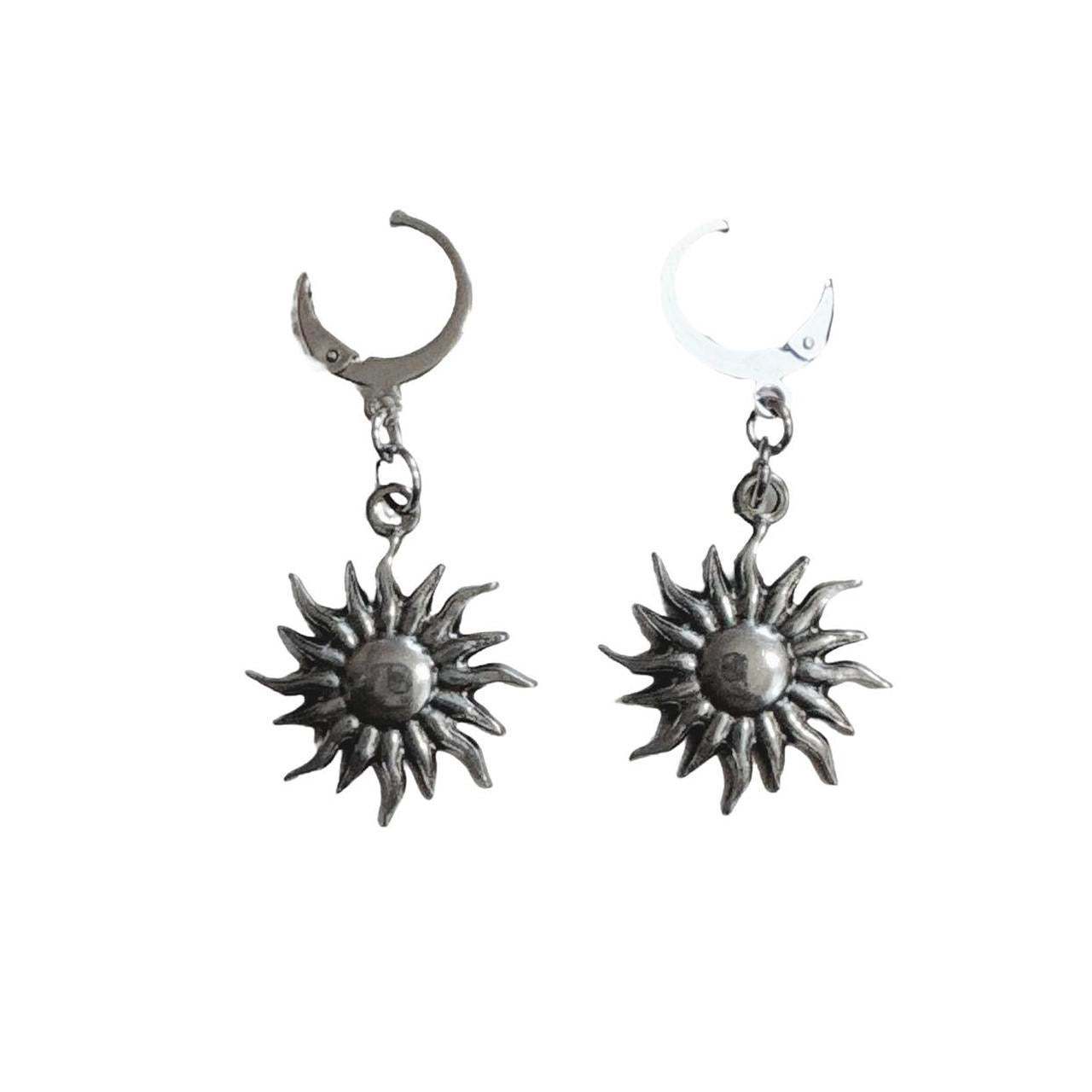 silver sun earrings