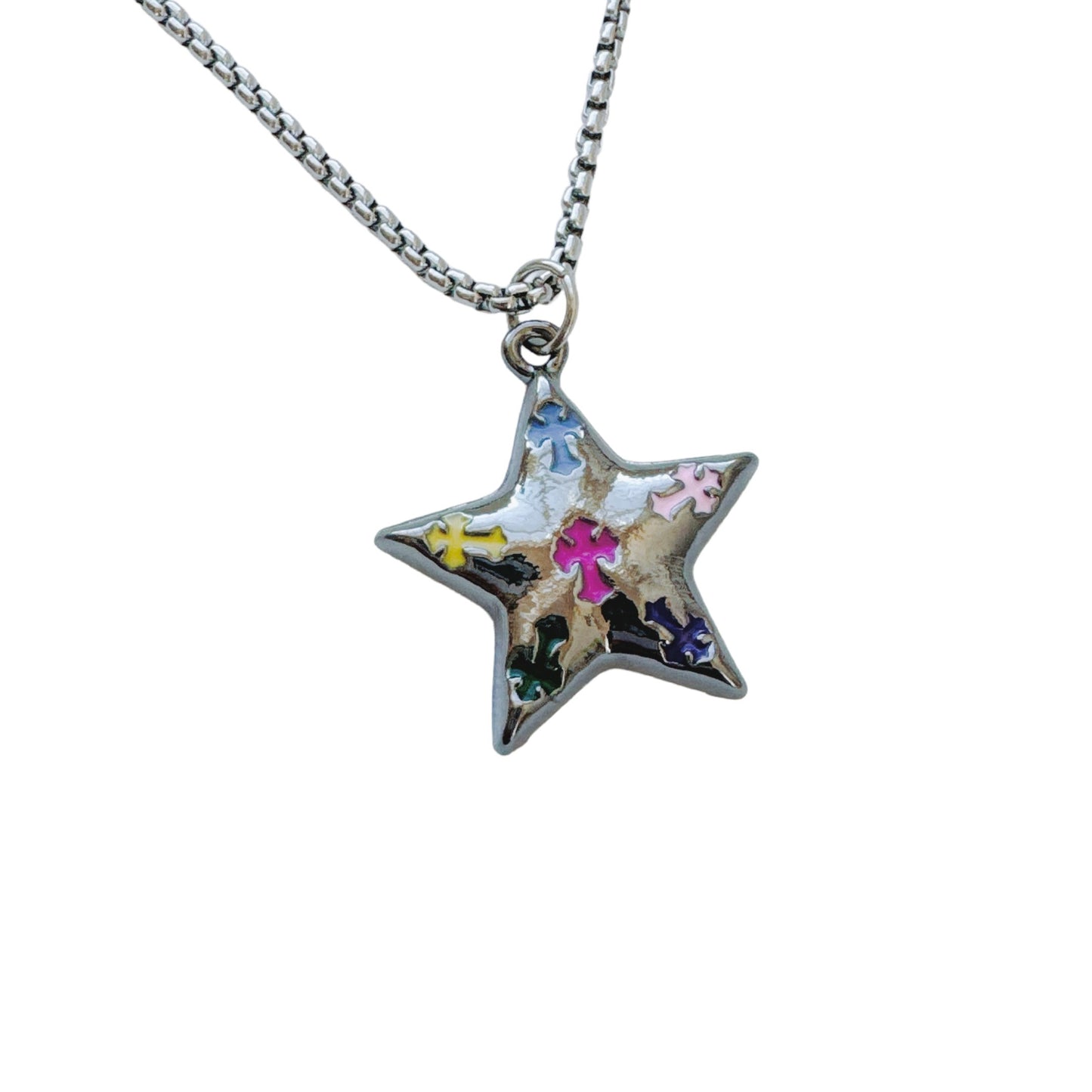 Star Cross Silver Necklace