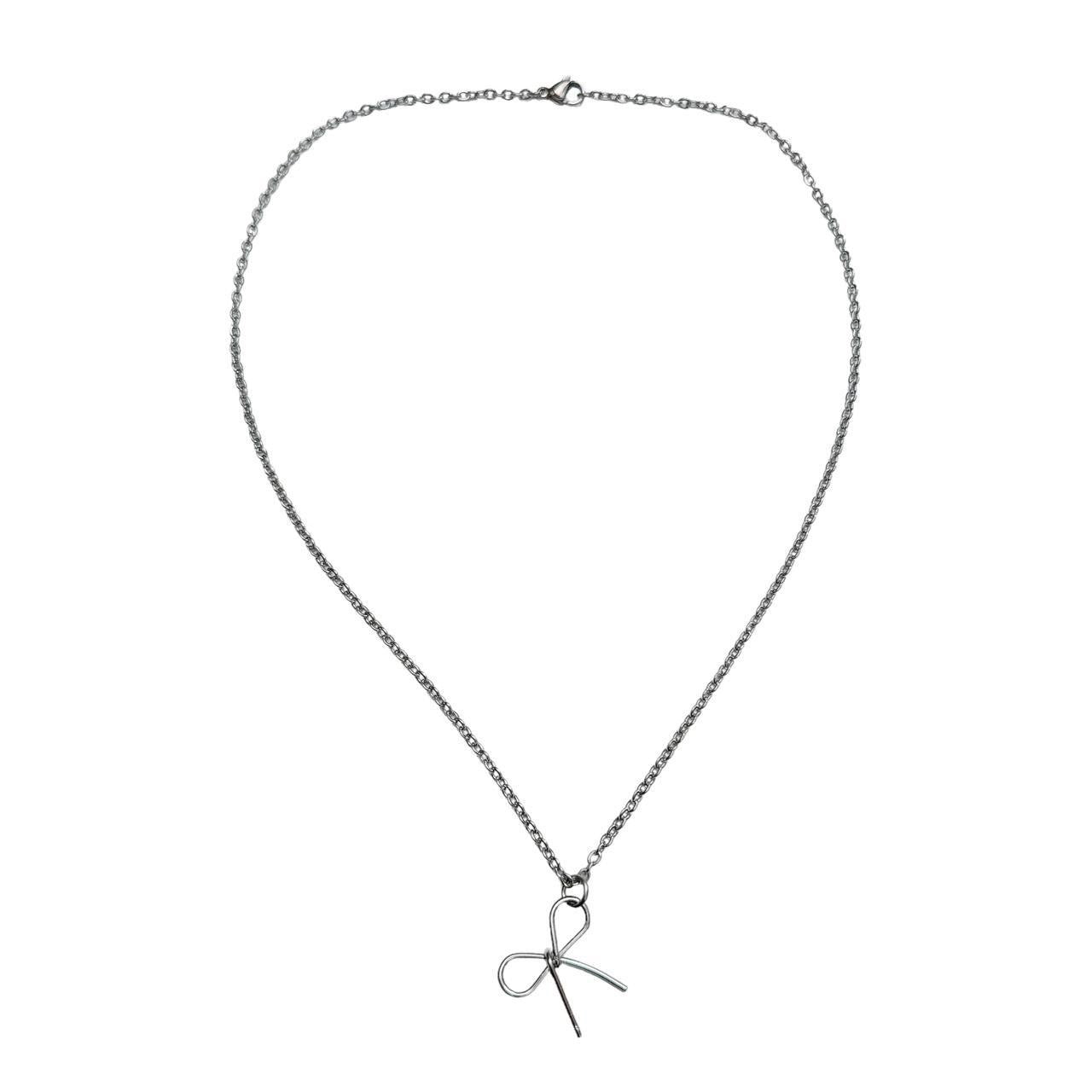 Silver Bow Necklace