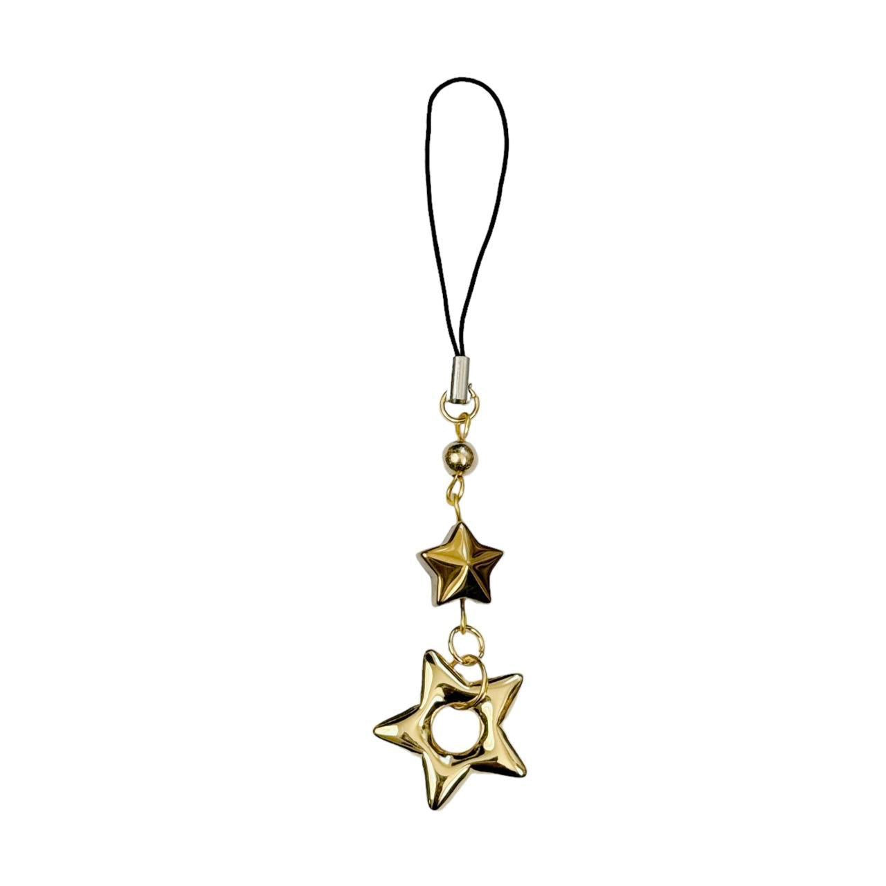 Gold Puffy Star Phone Charm