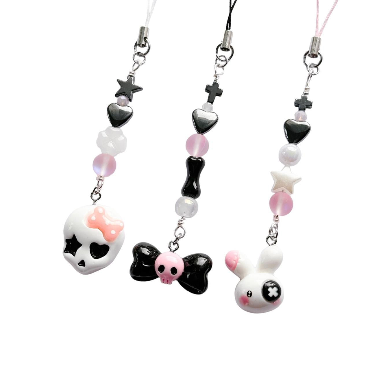 Skull Bow Phone Charm