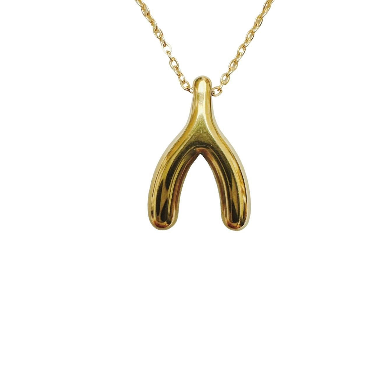 Gold Wishbone Necklace