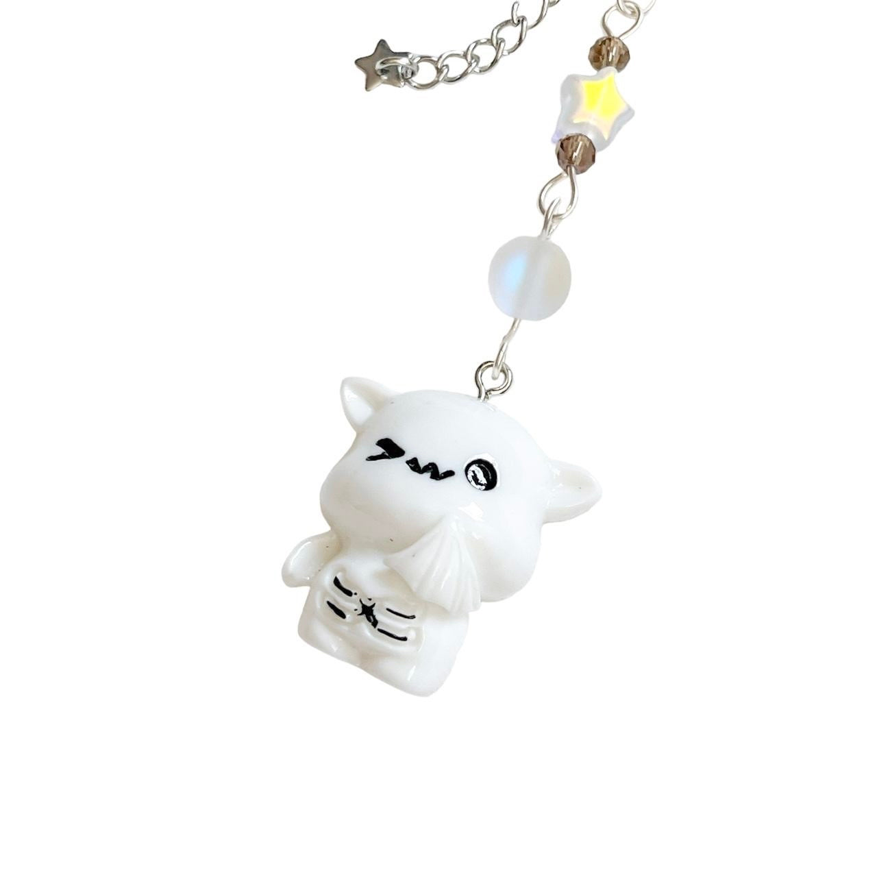 White Bat Phone Charm