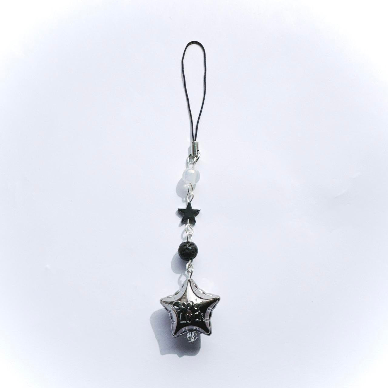 Black Good Luck Star Phone Charm