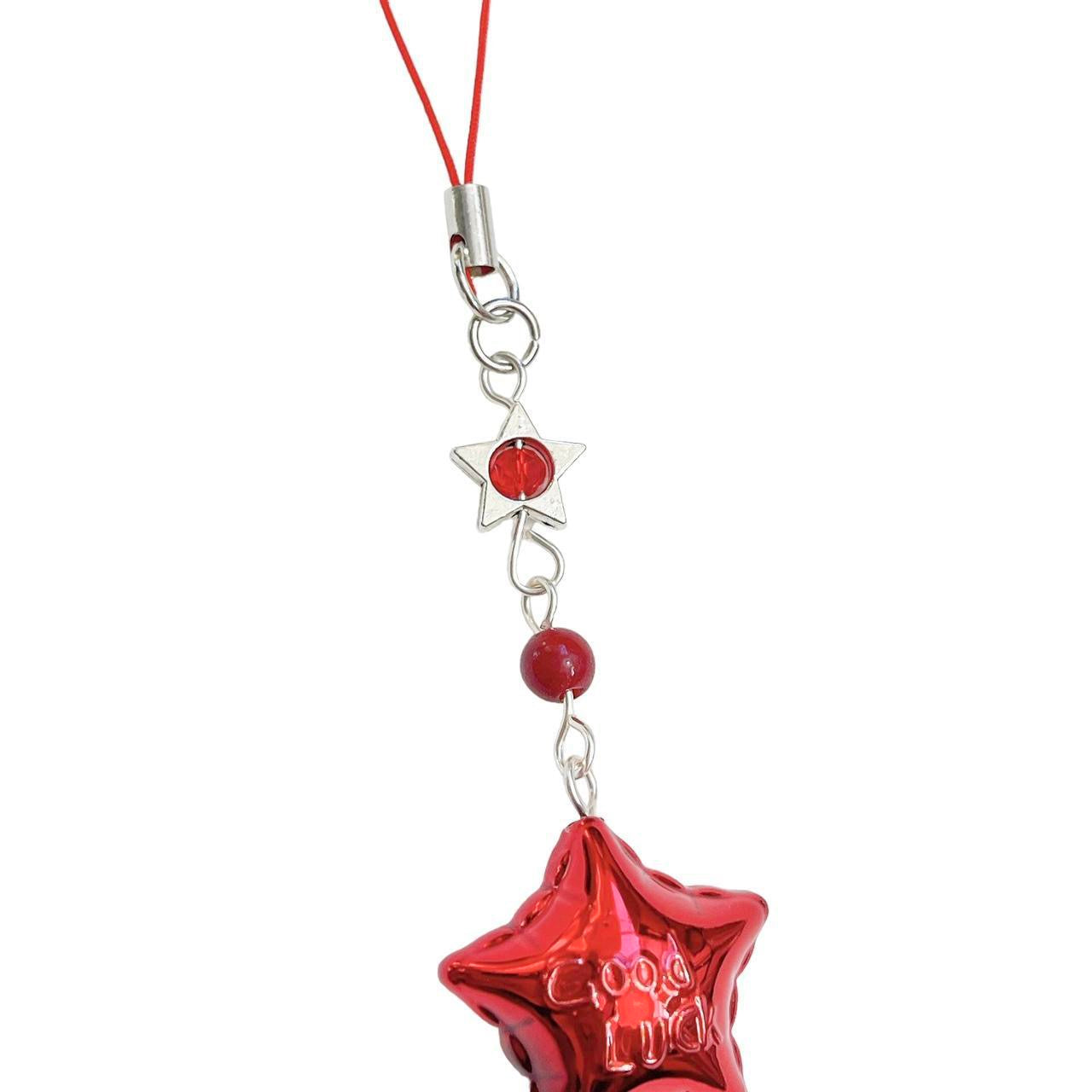 Good Luck Star Phone Charm - Red