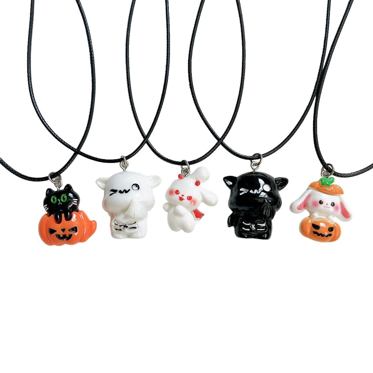 Pumpkin Cat Cord Necklace