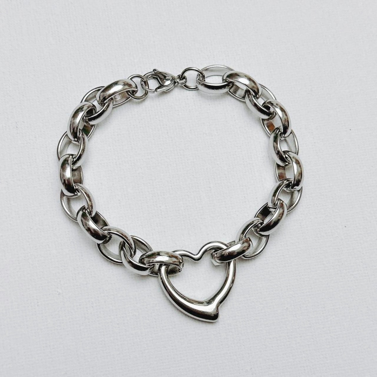 Silver Chain Heart Bracelet