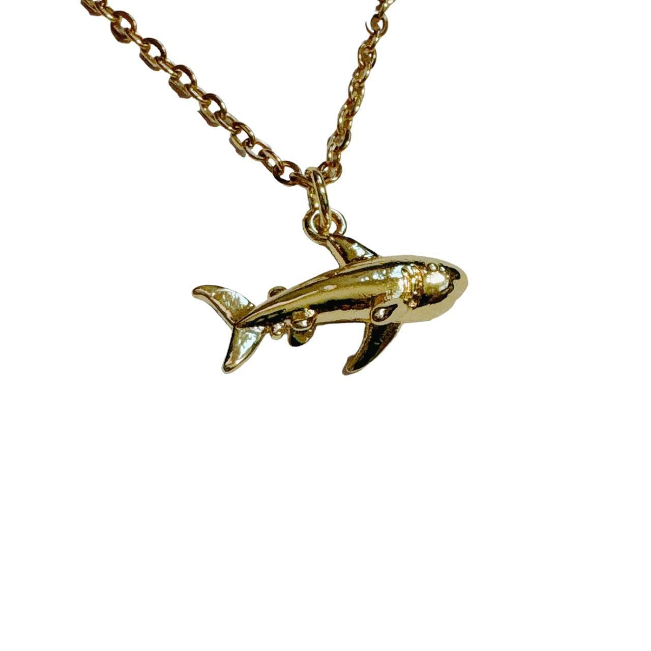 gold shark necklace