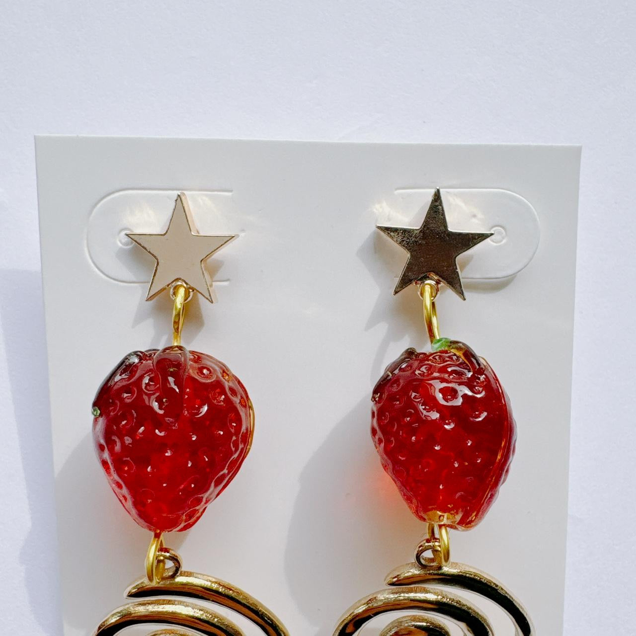 Gold Strawberry Swirl Earrings