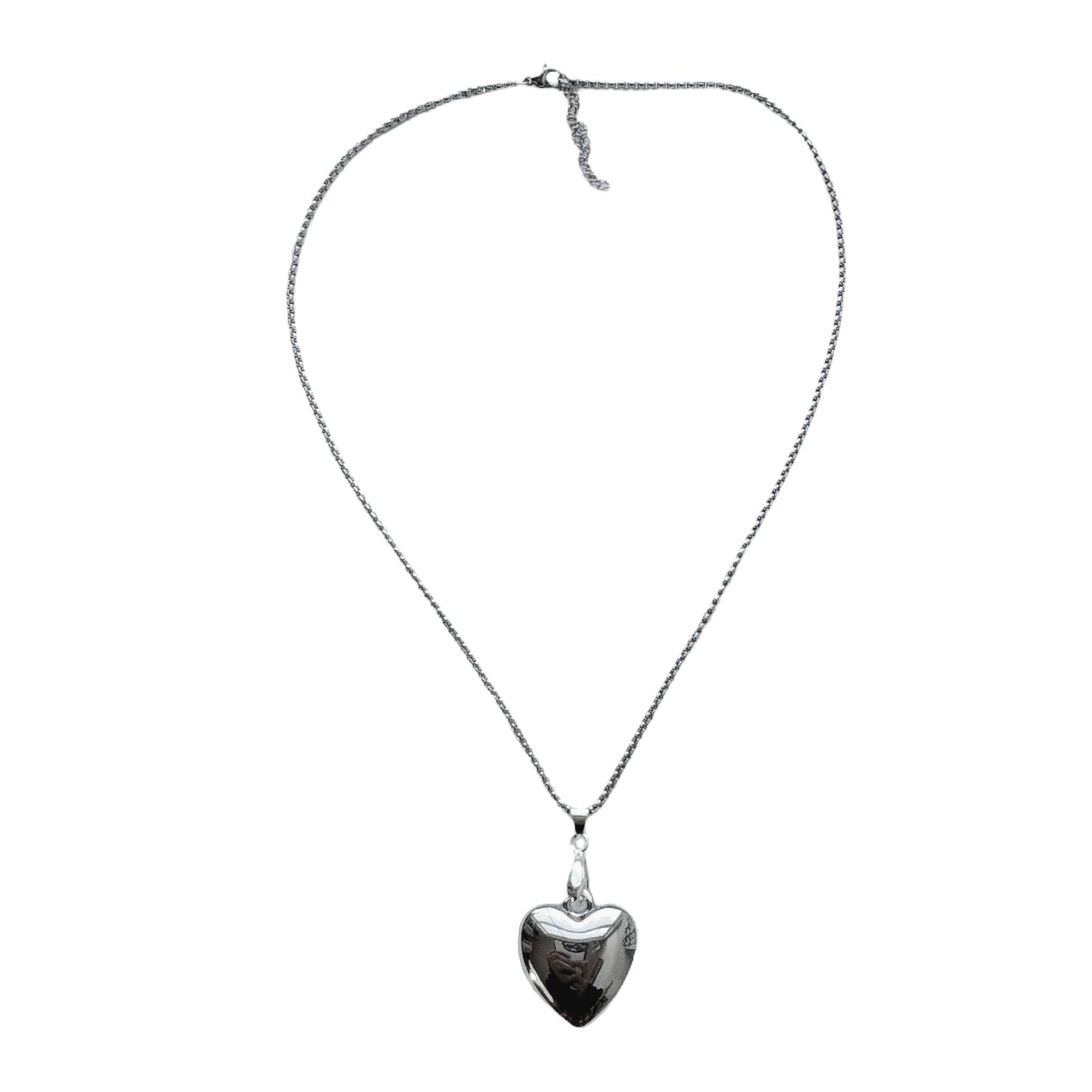 Silver Large Heart Necklace