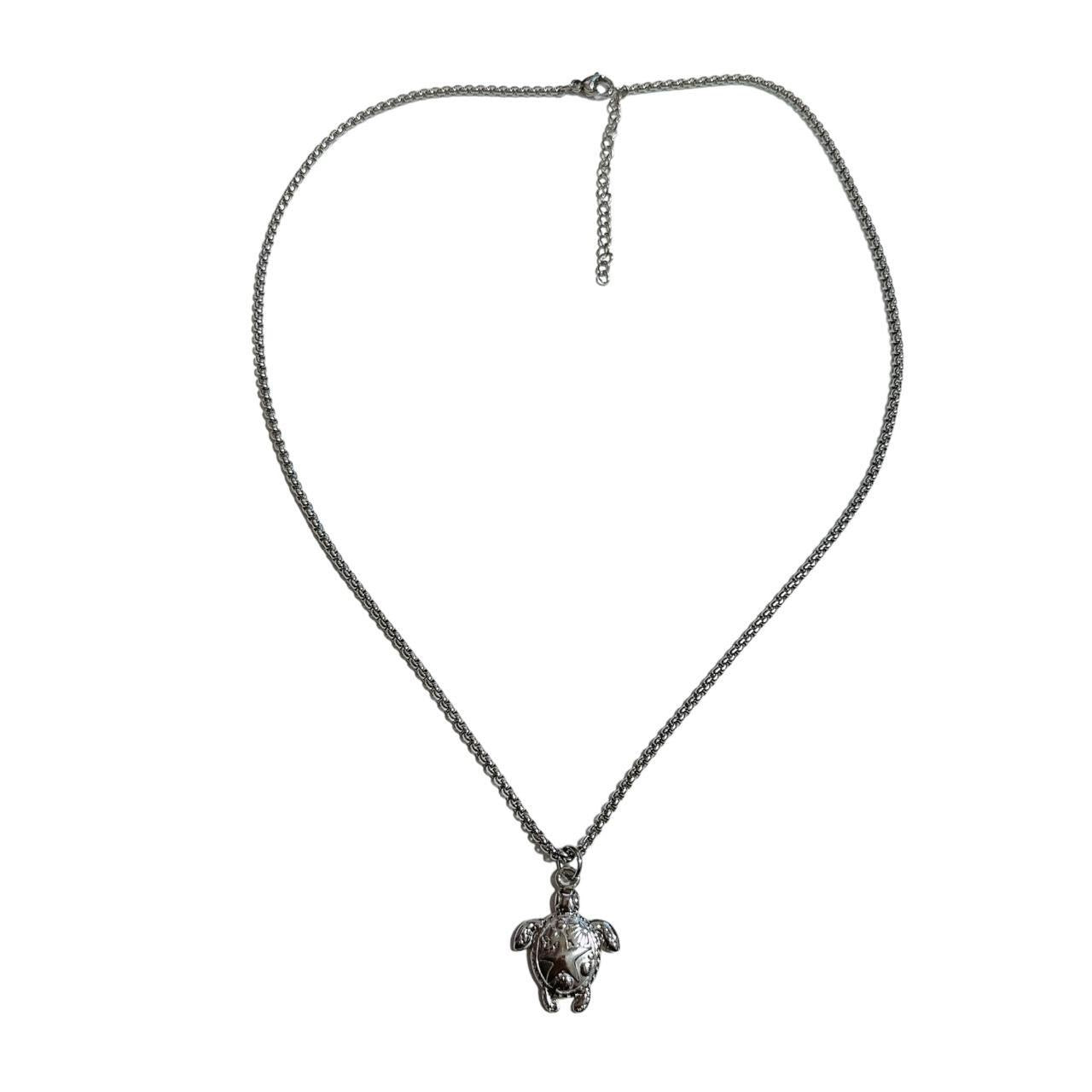 silver sea turtle necklace