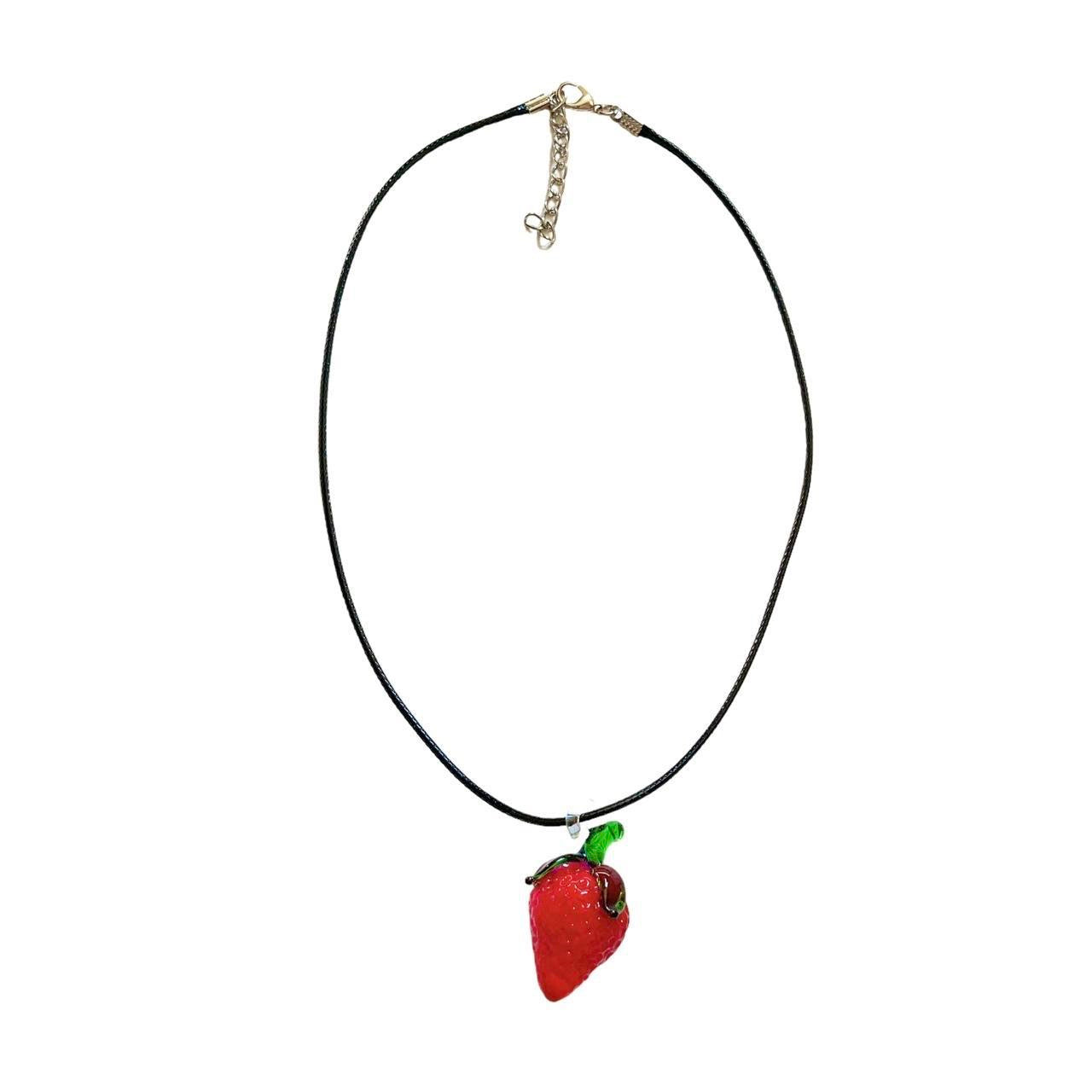 Glass Strawberry Necklace