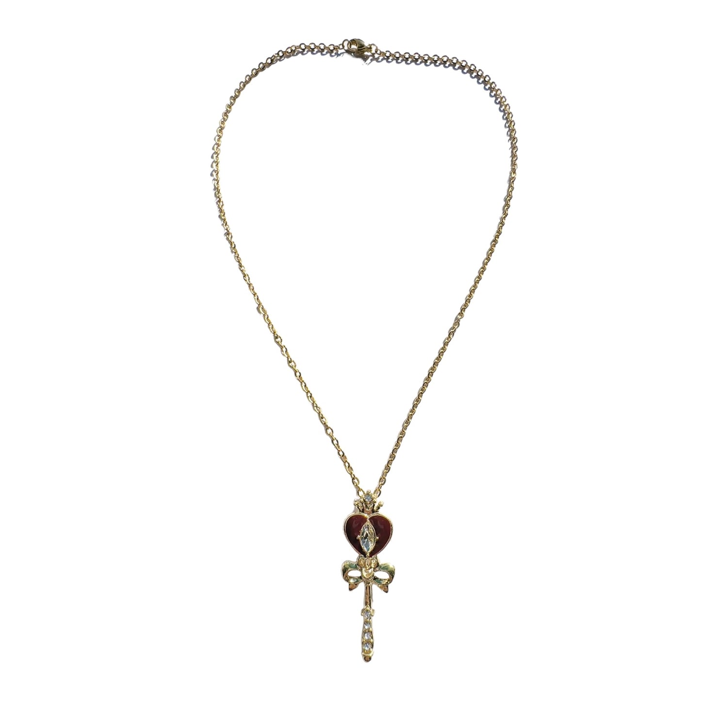 Gold & Red Scepter Necklace