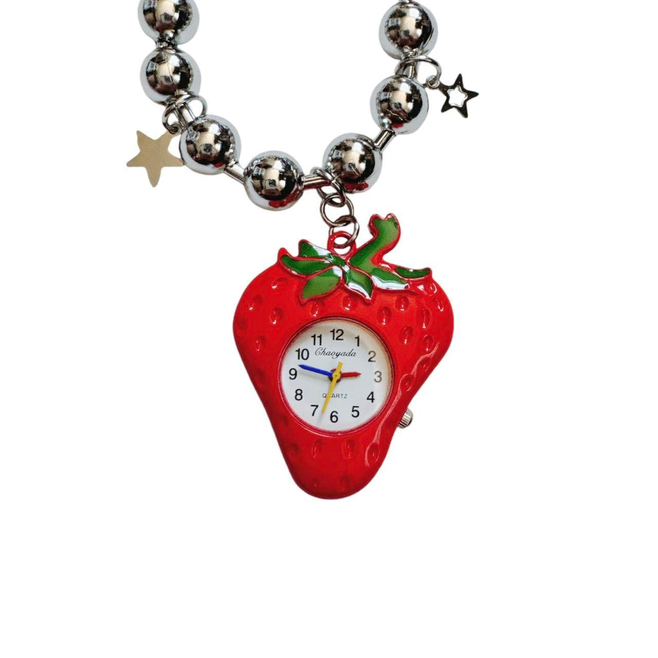 strawberry watch necklace - ball chain