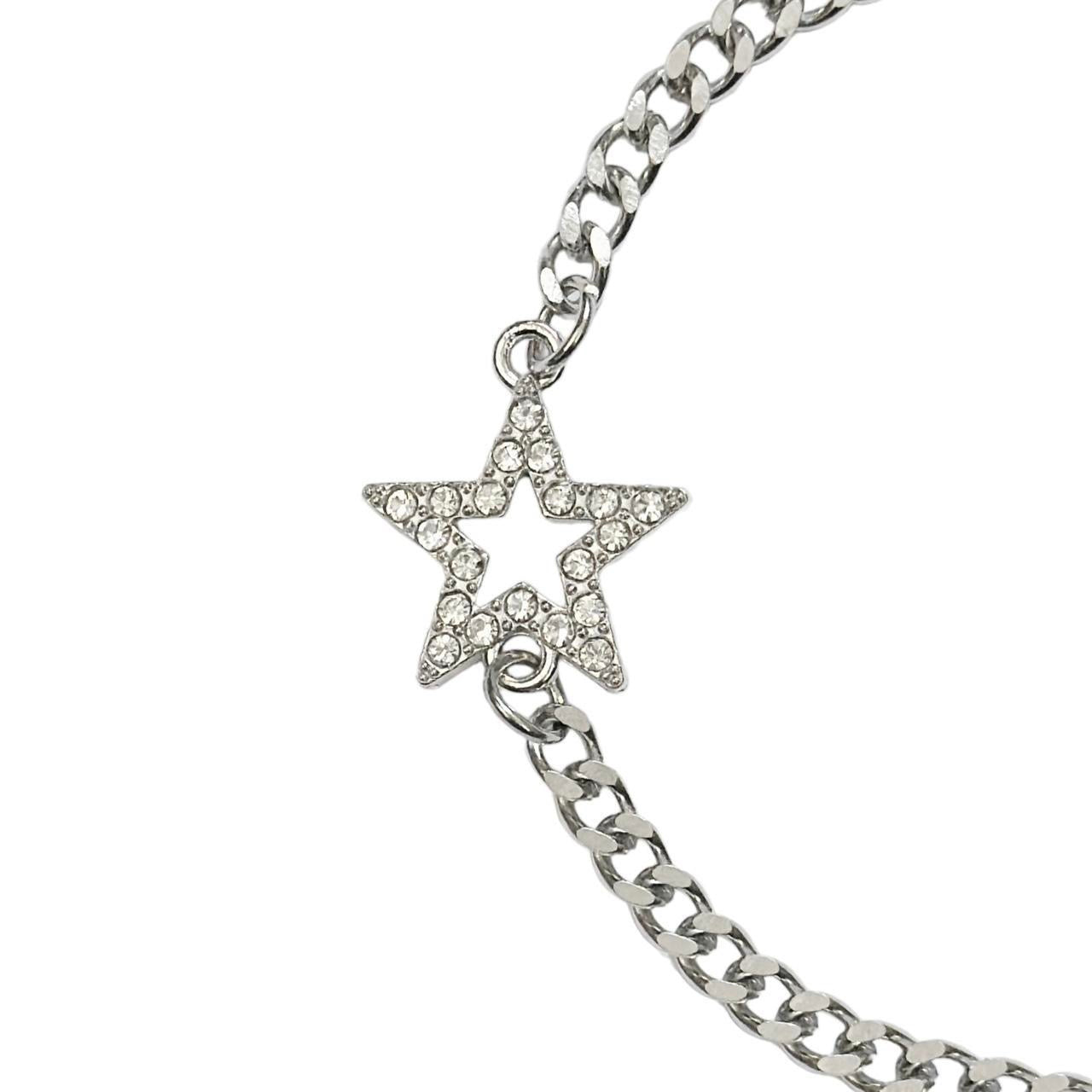 Silver Rhinestone Star Chain Bracelet