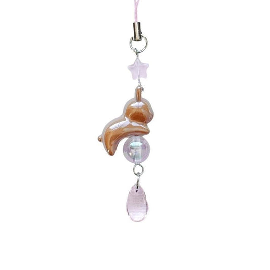 celestial bunny charm - brown & pink