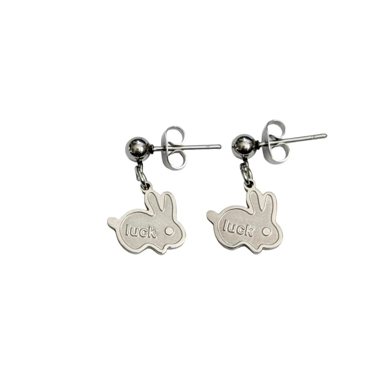 Silver Lucky Bunny Earrings