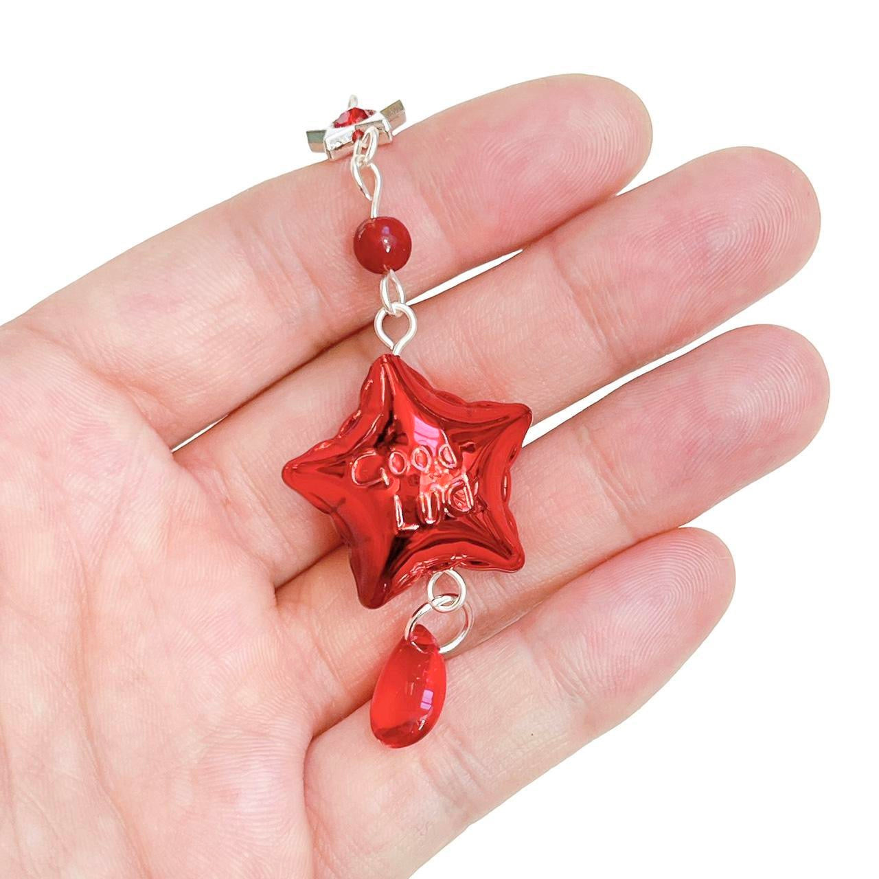 Good Luck Star Phone Charm - Red